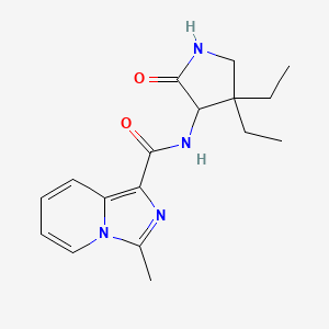 molecular formula C17H22N4O2 B7293716 N-(4,4-diethyl-2-oxopyrrolidin-3-yl)-3-methylimidazo[1,5-a]pyridine-1-carboxamide 