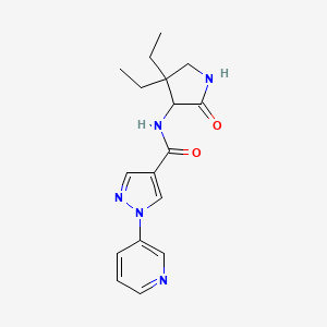 molecular formula C17H21N5O2 B7293717 N-(4,4-diethyl-2-oxopyrrolidin-3-yl)-1-pyridin-3-ylpyrazole-4-carboxamide 