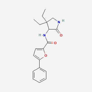 molecular formula C19H22N2O3 B7293726 N-(4,4-diethyl-2-oxopyrrolidin-3-yl)-5-phenylfuran-2-carboxamide 