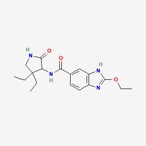 molecular formula C18H24N4O3 B7293731 N-(4,4-diethyl-2-oxopyrrolidin-3-yl)-2-ethoxy-3H-benzimidazole-5-carboxamide 