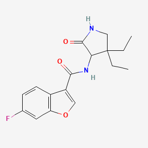 molecular formula C17H19FN2O3 B7293750 N-(4,4-diethyl-2-oxopyrrolidin-3-yl)-6-fluoro-1-benzofuran-3-carboxamide 