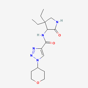 molecular formula C16H25N5O3 B7293764 N-(4,4-diethyl-2-oxopyrrolidin-3-yl)-1-(oxan-4-yl)triazole-4-carboxamide 