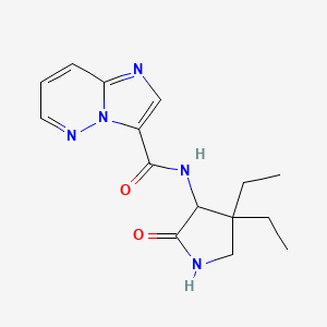 molecular formula C15H19N5O2 B7293767 N-(4,4-diethyl-2-oxopyrrolidin-3-yl)imidazo[1,2-b]pyridazine-3-carboxamide 