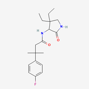 molecular formula C19H27FN2O2 B7293786 N-(4,4-diethyl-2-oxopyrrolidin-3-yl)-3-(4-fluorophenyl)-3-methylbutanamide 