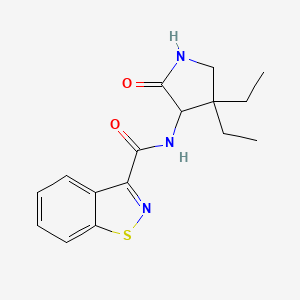 molecular formula C16H19N3O2S B7293789 N-(4,4-diethyl-2-oxopyrrolidin-3-yl)-1,2-benzothiazole-3-carboxamide 