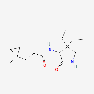 molecular formula C15H26N2O2 B7293791 N-(4,4-diethyl-2-oxopyrrolidin-3-yl)-3-(1-methylcyclopropyl)propanamide 