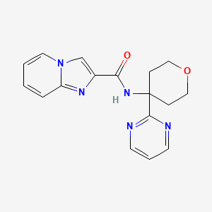 molecular formula C17H17N5O2 B7294073 N-(4-pyrimidin-2-yloxan-4-yl)imidazo[1,2-a]pyridine-2-carboxamide 