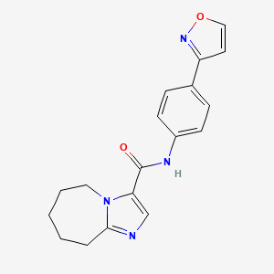 molecular formula C18H18N4O2 B7294152 N-[4-(1,2-oxazol-3-yl)phenyl]-6,7,8,9-tetrahydro-5H-imidazo[1,2-a]azepine-3-carboxamide 