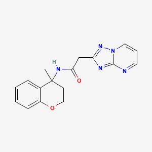 molecular formula C17H17N5O2 B7294168 N-(4-methyl-2,3-dihydrochromen-4-yl)-2-([1,2,4]triazolo[1,5-a]pyrimidin-2-yl)acetamide 
