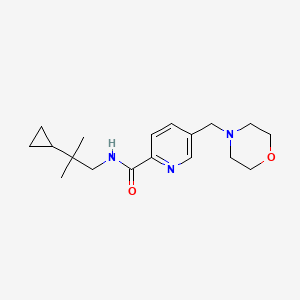 molecular formula C18H27N3O2 B7294307 N-(2-cyclopropyl-2-methylpropyl)-5-(morpholin-4-ylmethyl)pyridine-2-carboxamide 