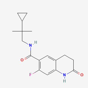 molecular formula C17H21FN2O2 B7294311 N-(2-cyclopropyl-2-methylpropyl)-7-fluoro-2-oxo-3,4-dihydro-1H-quinoline-6-carboxamide 