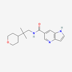 molecular formula C17H23N3O2 B7294314 N-[2-methyl-2-(oxan-4-yl)propyl]-1H-pyrrolo[3,2-b]pyridine-6-carboxamide 