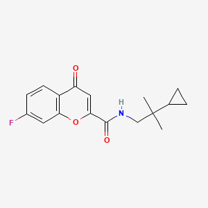 molecular formula C17H18FNO3 B7294328 N-(2-cyclopropyl-2-methylpropyl)-7-fluoro-4-oxochromene-2-carboxamide 