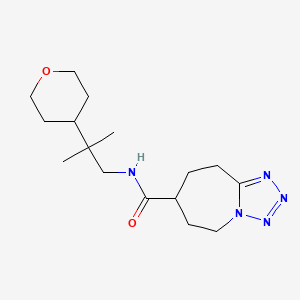 molecular formula C16H27N5O2 B7294353 N-[2-methyl-2-(oxan-4-yl)propyl]-6,7,8,9-tetrahydro-5H-tetrazolo[1,5-a]azepine-7-carboxamide 