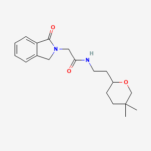 molecular formula C19H26N2O3 B7294432 N-[2-(5,5-dimethyloxan-2-yl)ethyl]-2-(3-oxo-1H-isoindol-2-yl)acetamide 