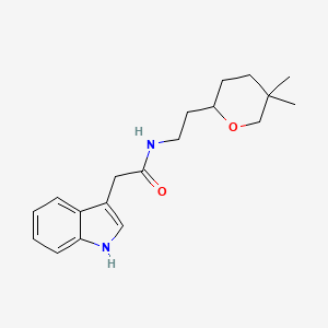 molecular formula C19H26N2O2 B7294442 N-[2-(5,5-dimethyloxan-2-yl)ethyl]-2-(1H-indol-3-yl)acetamide 