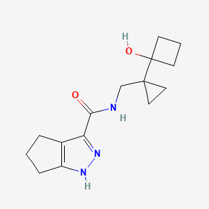 molecular formula C15H21N3O2 B7294474 N-[[1-(1-hydroxycyclobutyl)cyclopropyl]methyl]-1,4,5,6-tetrahydrocyclopenta[c]pyrazole-3-carboxamide 