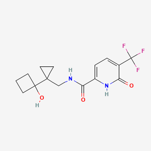 molecular formula C15H17F3N2O3 B7294518 N-[[1-(1-hydroxycyclobutyl)cyclopropyl]methyl]-6-oxo-5-(trifluoromethyl)-1H-pyridine-2-carboxamide 