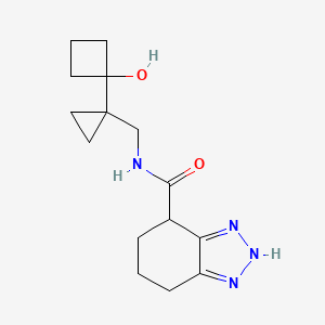 molecular formula C15H22N4O2 B7294519 N-[[1-(1-hydroxycyclobutyl)cyclopropyl]methyl]-4,5,6,7-tetrahydro-2H-benzotriazole-4-carboxamide 