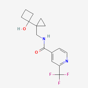 molecular formula C15H17F3N2O2 B7294536 N-[[1-(1-hydroxycyclobutyl)cyclopropyl]methyl]-2-(trifluoromethyl)pyridine-4-carboxamide 