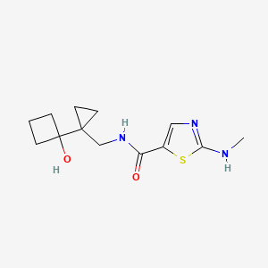 molecular formula C13H19N3O2S B7294554 N-[[1-(1-hydroxycyclobutyl)cyclopropyl]methyl]-2-(methylamino)-1,3-thiazole-5-carboxamide 