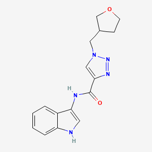 molecular formula C16H17N5O2 B7294993 N-(1H-indol-3-yl)-1-(oxolan-3-ylmethyl)triazole-4-carboxamide 