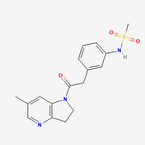 molecular formula C17H19N3O3S B7295014 N-[3-[2-(6-methyl-2,3-dihydropyrrolo[3,2-b]pyridin-1-yl)-2-oxoethyl]phenyl]methanesulfonamide 