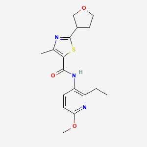 molecular formula C17H21N3O3S B7295259 N-(2-ethyl-6-methoxypyridin-3-yl)-4-methyl-2-(oxolan-3-yl)-1,3-thiazole-5-carboxamide 
