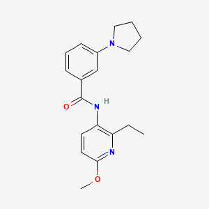 molecular formula C19H23N3O2 B7295278 N-(2-ethyl-6-methoxypyridin-3-yl)-3-pyrrolidin-1-ylbenzamide 