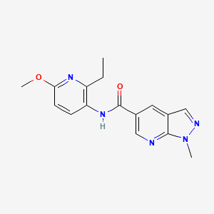 molecular formula C16H17N5O2 B7295293 N-(2-ethyl-6-methoxypyridin-3-yl)-1-methylpyrazolo[3,4-b]pyridine-5-carboxamide 