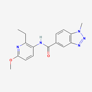 molecular formula C16H17N5O2 B7295298 N-(2-ethyl-6-methoxypyridin-3-yl)-1-methylbenzotriazole-5-carboxamide 
