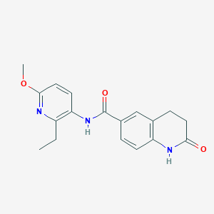 molecular formula C18H19N3O3 B7295301 N-(2-ethyl-6-methoxypyridin-3-yl)-2-oxo-3,4-dihydro-1H-quinoline-6-carboxamide 