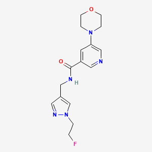 molecular formula C16H20FN5O2 B7295345 N-[[1-(2-fluoroethyl)pyrazol-4-yl]methyl]-5-morpholin-4-ylpyridine-3-carboxamide 