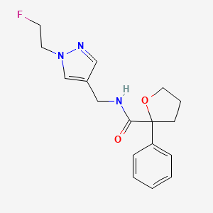 molecular formula C17H20FN3O2 B7295364 N-[[1-(2-fluoroethyl)pyrazol-4-yl]methyl]-2-phenyloxolane-2-carboxamide 
