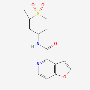 molecular formula C15H18N2O4S B7295371 N-(2,2-dimethyl-1,1-dioxothian-4-yl)furo[3,2-c]pyridine-4-carboxamide 