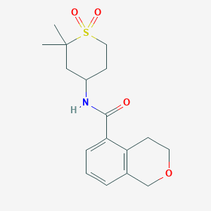 molecular formula C17H23NO4S B7295383 N-(2,2-dimethyl-1,1-dioxothian-4-yl)-3,4-dihydro-1H-isochromene-5-carboxamide 
