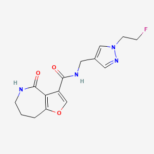 molecular formula C15H17FN4O3 B7295386 N-[[1-(2-fluoroethyl)pyrazol-4-yl]methyl]-4-oxo-5,6,7,8-tetrahydrofuro[3,2-c]azepine-3-carboxamide 