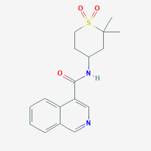 molecular formula C17H20N2O3S B7295409 N-(2,2-dimethyl-1,1-dioxothian-4-yl)isoquinoline-4-carboxamide 