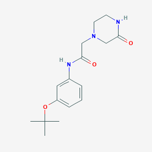 molecular formula C16H23N3O3 B7295435 N-[3-[(2-methylpropan-2-yl)oxy]phenyl]-2-(3-oxopiperazin-1-yl)acetamide 