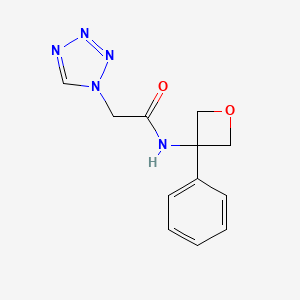 molecular formula C12H13N5O2 B7295675 N-(3-phenyloxetan-3-yl)-2-(tetrazol-1-yl)acetamide 
