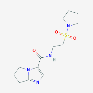 molecular formula C13H20N4O3S B7295795 N-(2-pyrrolidin-1-ylsulfonylethyl)-6,7-dihydro-5H-pyrrolo[1,2-a]imidazole-3-carboxamide 