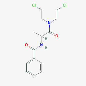 molecular formula C14H18Cl2N2O2 B072958 n-{1-[Bis(2-chloroethyl)amino]-1-oxopropan-2-yl}benzamide CAS No. 1462-81-3