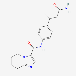 molecular formula C18H22N4O2 B7295815 N-[4-(4-amino-4-oxobutan-2-yl)phenyl]-5,6,7,8-tetrahydroimidazo[1,2-a]pyridine-3-carboxamide 