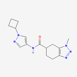 molecular formula C15H20N6O B7295904 N-(1-cyclobutylpyrazol-4-yl)-3-methyl-4,5,6,7-tetrahydrobenzotriazole-5-carboxamide 