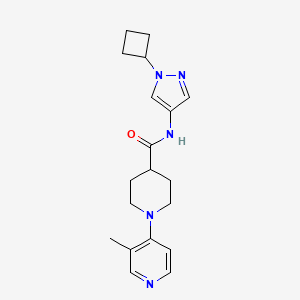 molecular formula C19H25N5O B7295910 N-(1-cyclobutylpyrazol-4-yl)-1-(3-methylpyridin-4-yl)piperidine-4-carboxamide 