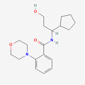 molecular formula C19H28N2O3 B7295974 N-(1-cyclopentyl-3-hydroxypropyl)-2-morpholin-4-ylbenzamide 