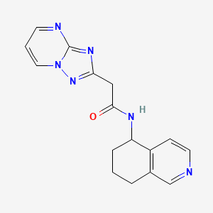 molecular formula C16H16N6O B7296105 N-(5,6,7,8-tetrahydroisoquinolin-5-yl)-2-([1,2,4]triazolo[1,5-a]pyrimidin-2-yl)acetamide 