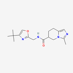 molecular formula C17H24N4O2 B7296280 N-[(4-tert-butyl-1,3-oxazol-2-yl)methyl]-3-methyl-5,6,7,8-tetrahydroimidazo[1,5-a]pyridine-6-carboxamide 