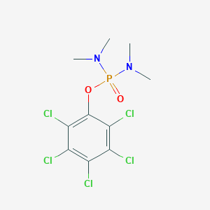 molecular formula C10H12Cl5N2O2P B072963 Phosphorodiamidic acid, tetramethyl-, pentachlorophenyl ester CAS No. 1440-97-7