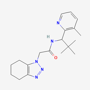 molecular formula C19H27N5O B7296430 N-[2,2-dimethyl-1-(3-methylpyridin-2-yl)propyl]-2-(4,5,6,7-tetrahydrobenzotriazol-1-yl)acetamide 